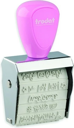 Vulë rrotulluese Trodat Mini/V3, kreative, dorezë rozë pastel