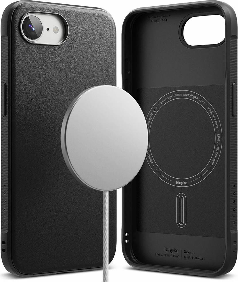 Mbështjellës Ringke Onyx Magnetic MagSafe për iPhone 16e, i zi