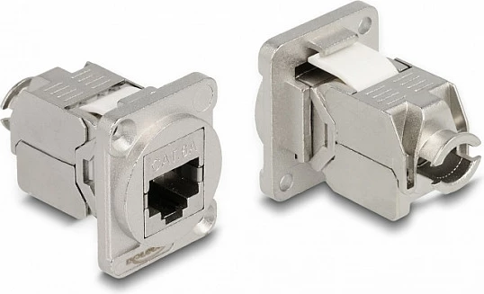Modul RJ45 DeLOCK Cat.6A D-Type, RJ45 female në LSA, inox