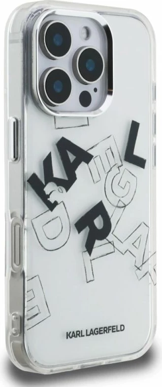 Kapak telefoni Karl Lagerfeld IML Sketched Graphic për iPhone 16 Pro, transparent