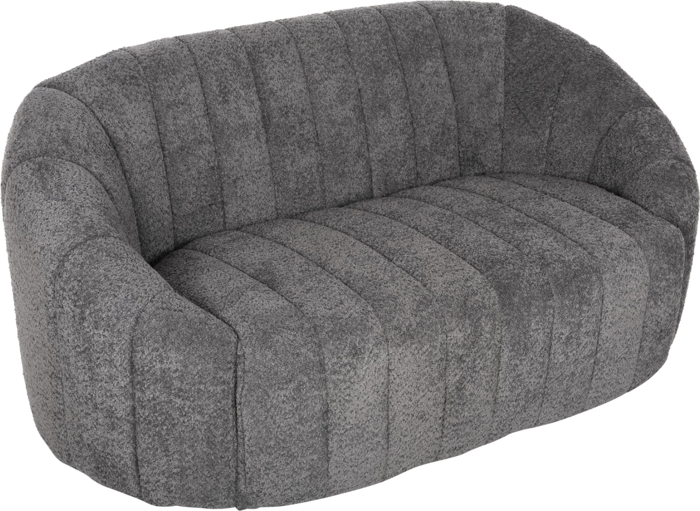 Divan dy vendesh MOBY FH9595.01, pëlhurë boucle gri, 145x82x67H cm