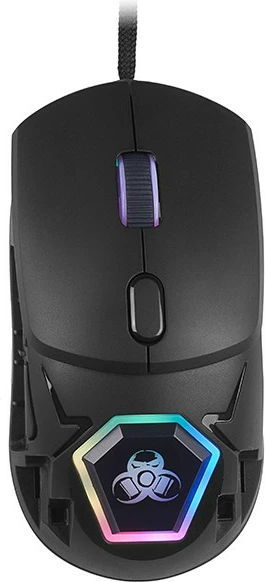 Maus Tracer Gamezone Neon RGB 12400 DPI, 7 butona, USB, i djathtë, kabllo 1.8 m, i zi, me 3 kapakë S/M/L