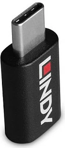 Adapter bllokues të dhënash LINDY Data Blocker USB 3.2 Type-C në Type-C, 100W, i zi