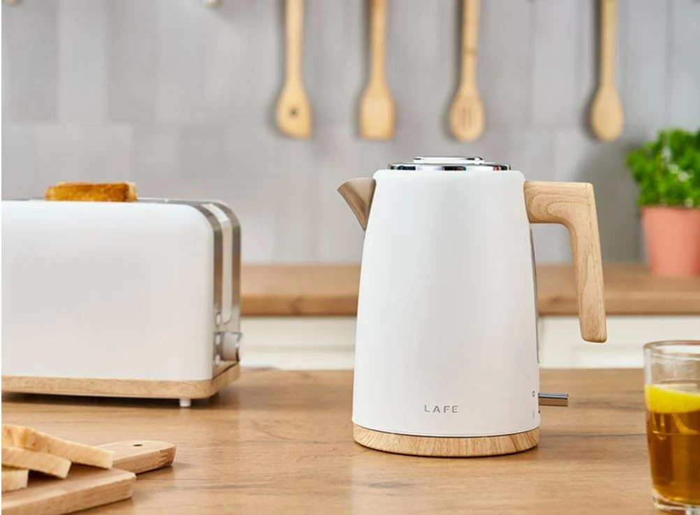 Ibrik elektrik Lafe Scandi Pro, 1.7L, Bardhë/Dru