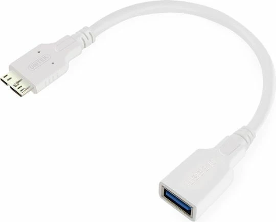 Adapter kabllo USB OTG Unitek Y-C453, USB 3.0 Micro USB B (mashkull) në USB-A (femër), 20cm, i bardhë