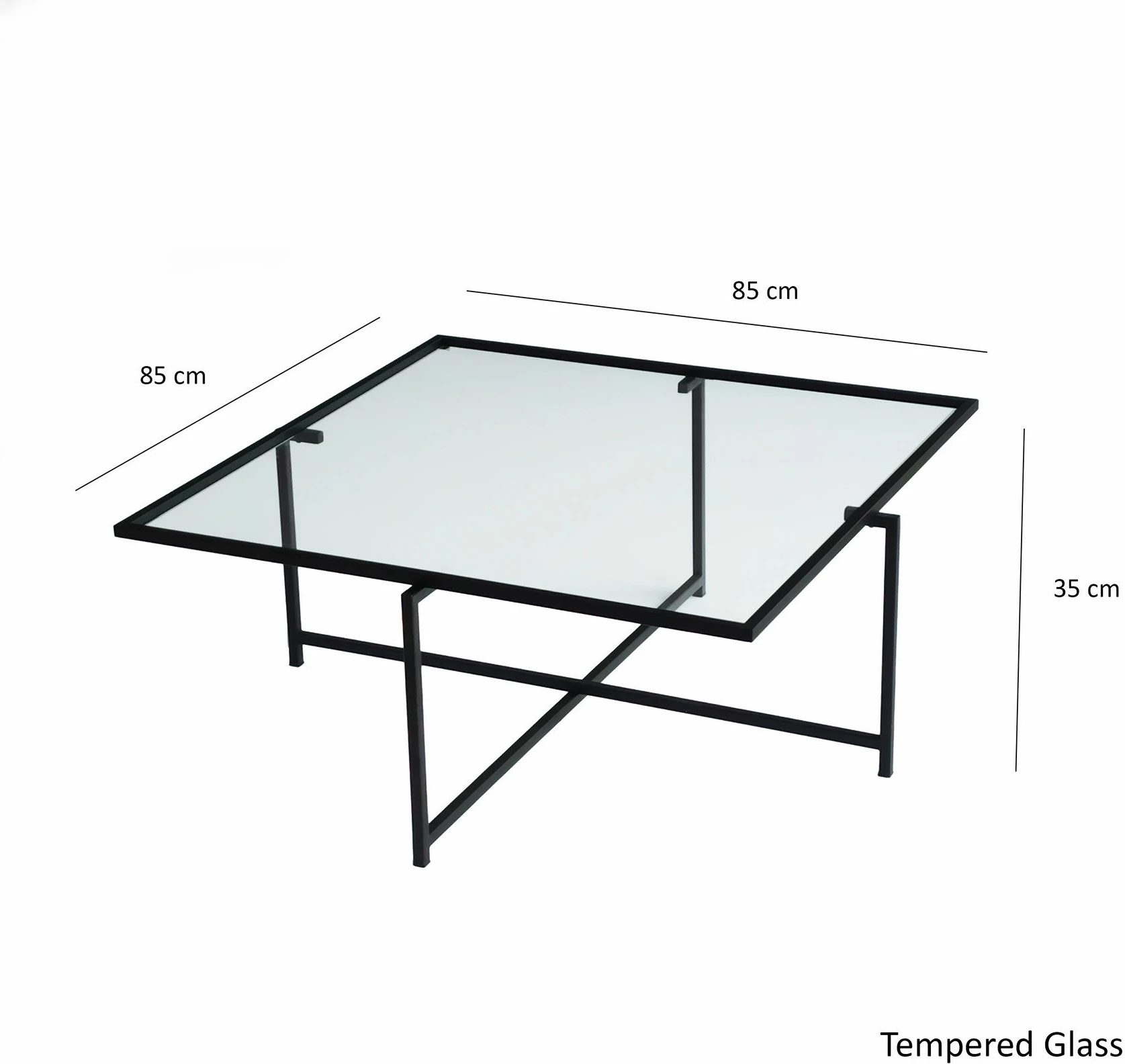 Tavolinë kafeje Hanah Home, Sun S409, ngjyrë e zezë, 85x85x35cm