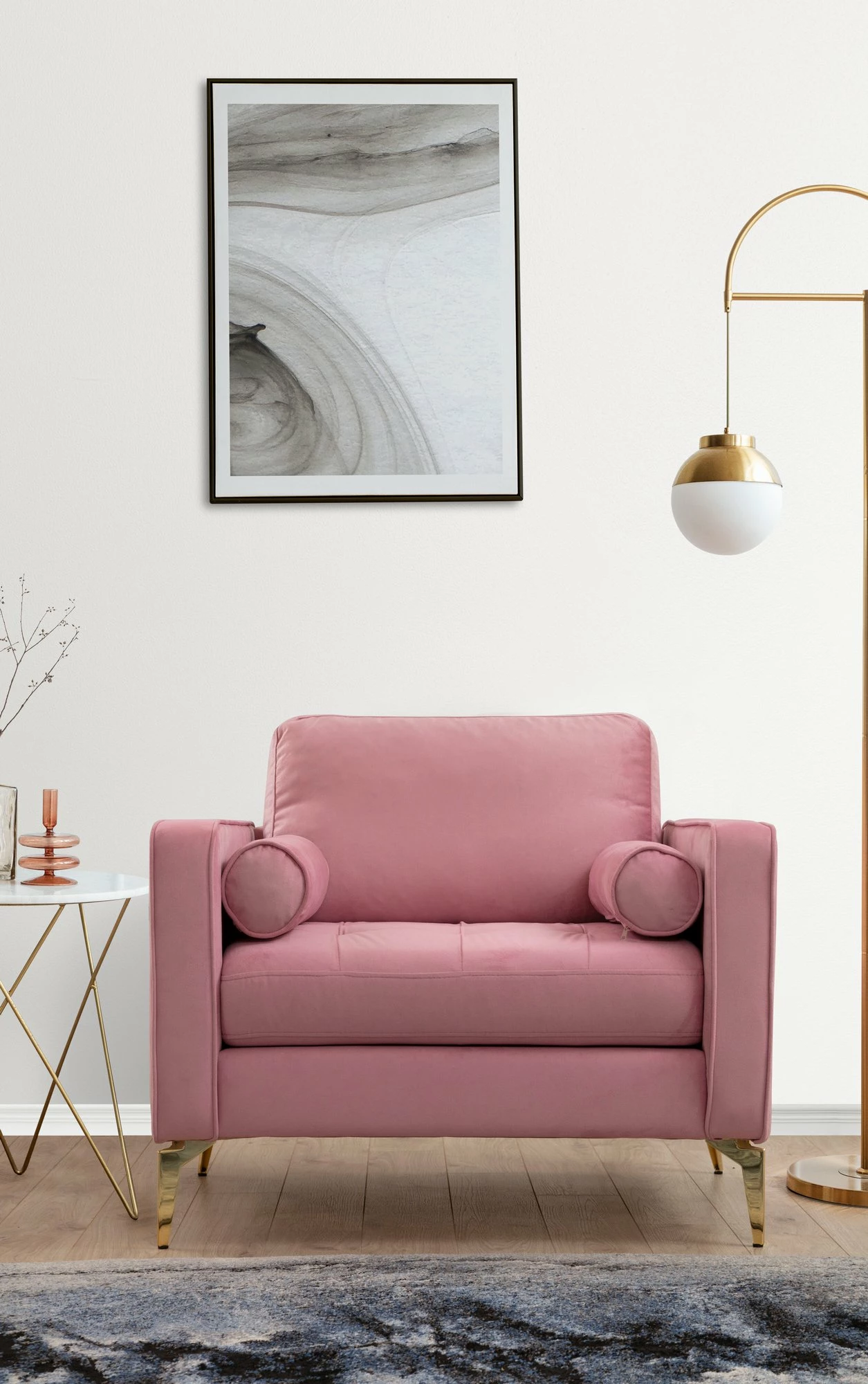 Karrige 'wing' Atelier del Sofa, Rome, ngjyrë trëndafili e zbehtë