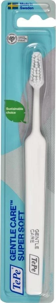 Furçë dhëmbësh TePe Gentle Care Super Soft, xx-soft, 5400 fije, për fëmijë, e bardhë, 1 copë