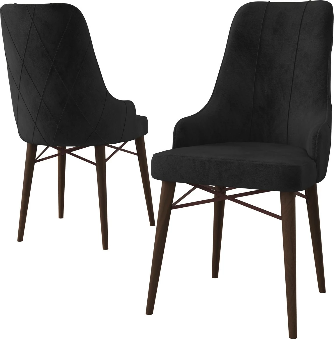 Set karrigesh (2 copë) Hanah Home, Neta, e zezë, kafe