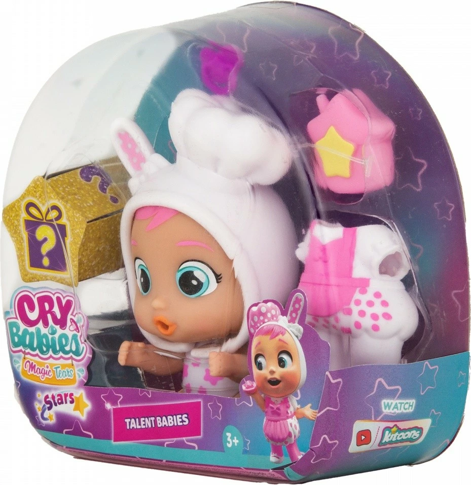 Kukull Cry Babies Magic Tears Di Stars Talent Coney, Tm Toys, plastikë, me aksesorë, rozë/bardhë
