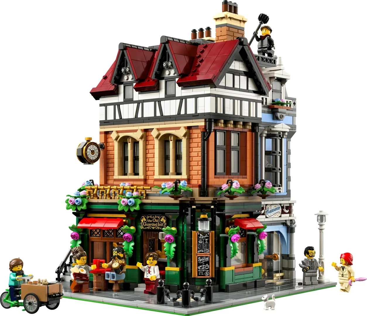 Set LEGO ICONS Tudor Corner 10350 me 8 minifigura