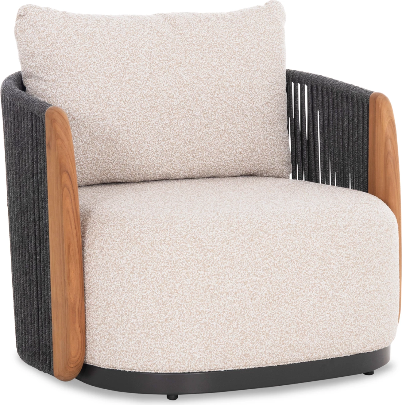 Fotel lounge AUGUSTUS, alumin i hirtë, litar, olefin, 88x85x83cm