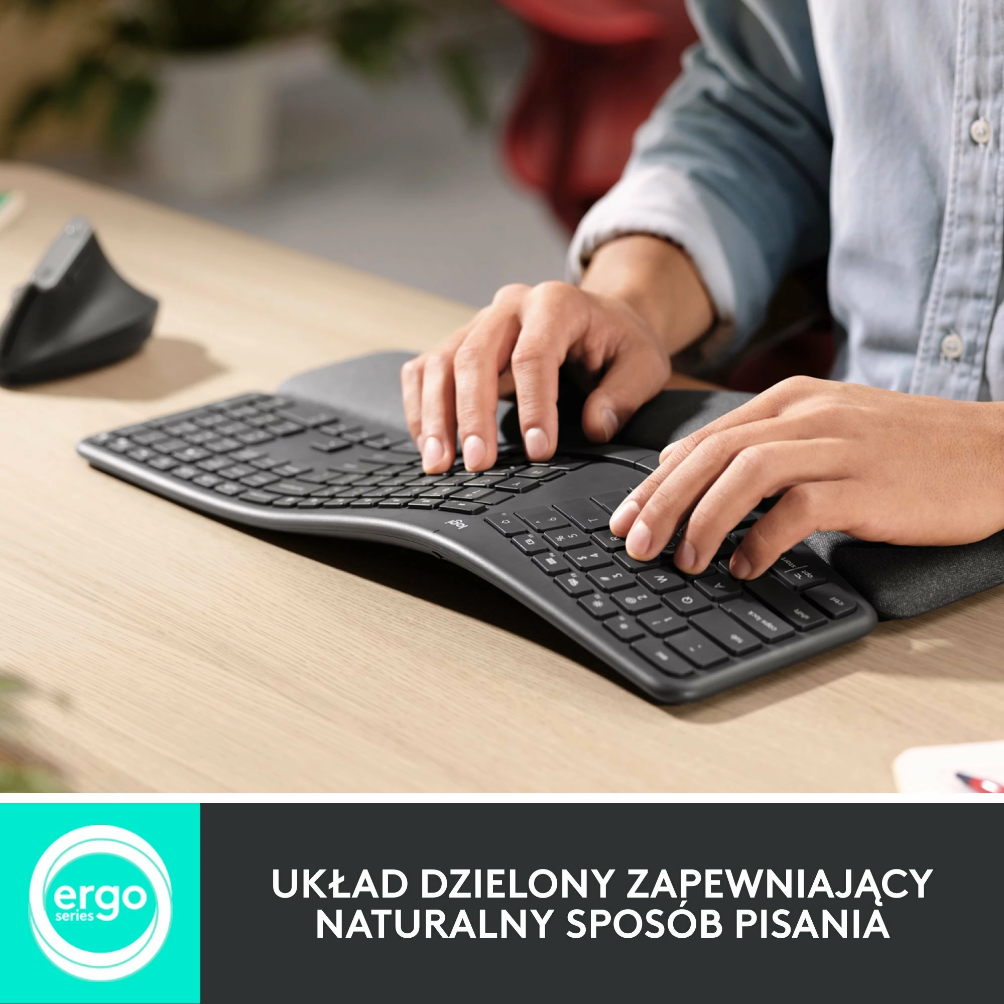 Tastierë ergonomike Logitech ERGO K860 (920-010108), wireless, US INTL, me numpad, Graphite