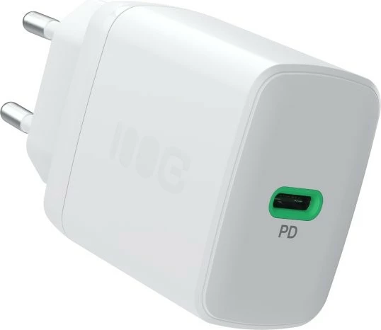 Karikues muri USB-C 30W PD 1x port, Green Cell, PowerSource Solo30 CHARB-GC-30C-W, i bardhë