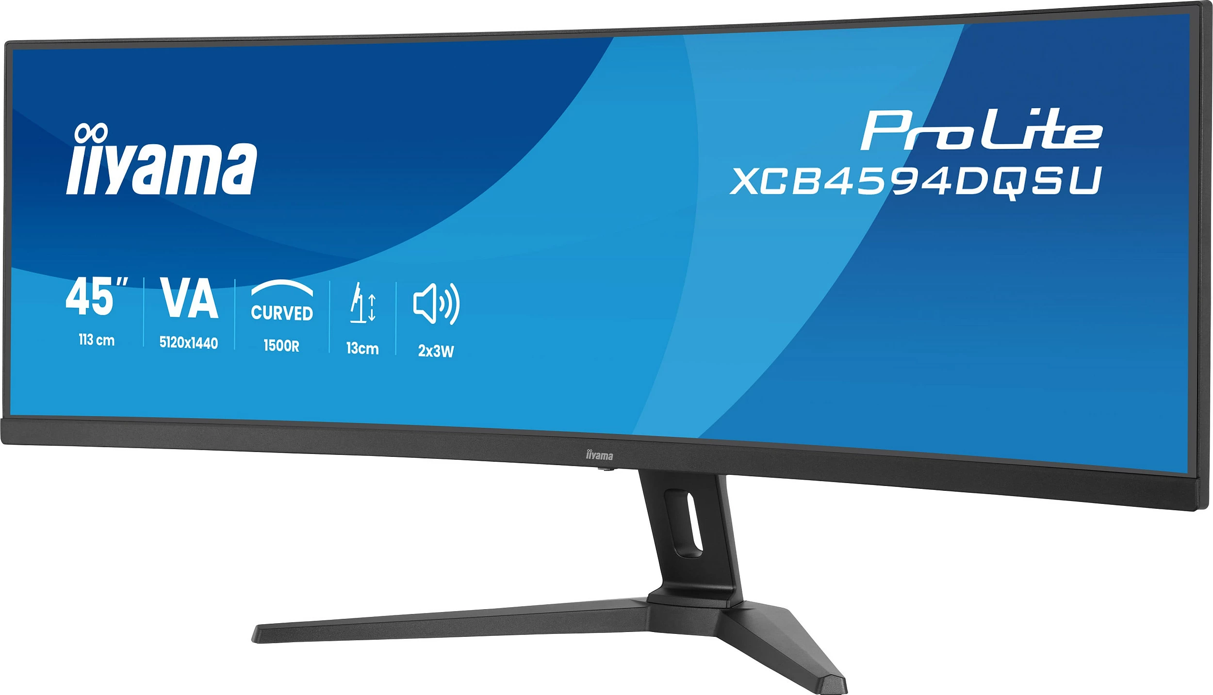 Monitor iiyama ProLite XCB4594DQSU-B1, 44.5", Curved, 5120x1440, VA, FreeSync, i zi
