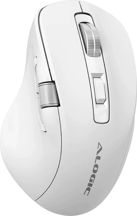 Maus wireless Bluetooth ALOGIC Apex, 6400 DPI, USB-C rikarikues, i bardhë