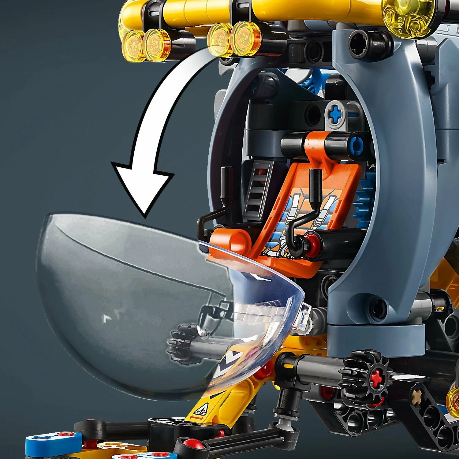 Set ndërtimi LEGO Technic Research Submarine 42201, 413 copë, blu/verdhe