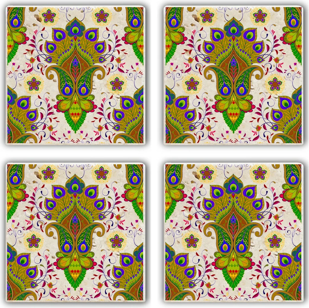 Set 4 copë mbajtëse gotash prej guri natyral, Hermia, TAB34158005655