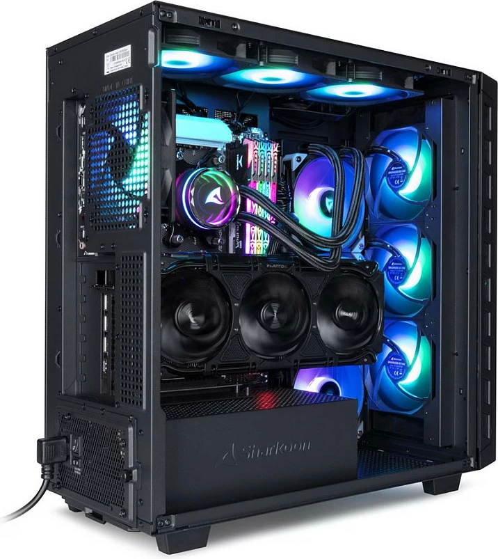 Kasë Sharkoon Rebel C80M RGB ATX, midi tower, e zezë