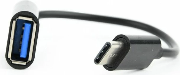 Adapter OTG USB Type-C në USB A Gembird, 20cm, i zi