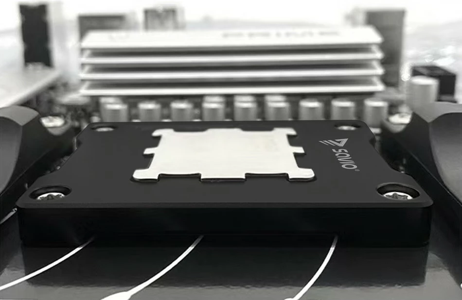 Kornizë montimi procesori AM5, Savio, AK-86 SAVGAK-86, aliazh alumini, 70×54×6 mm, peshë 48 g, set me çelës imbus + 4 vida, e zezë