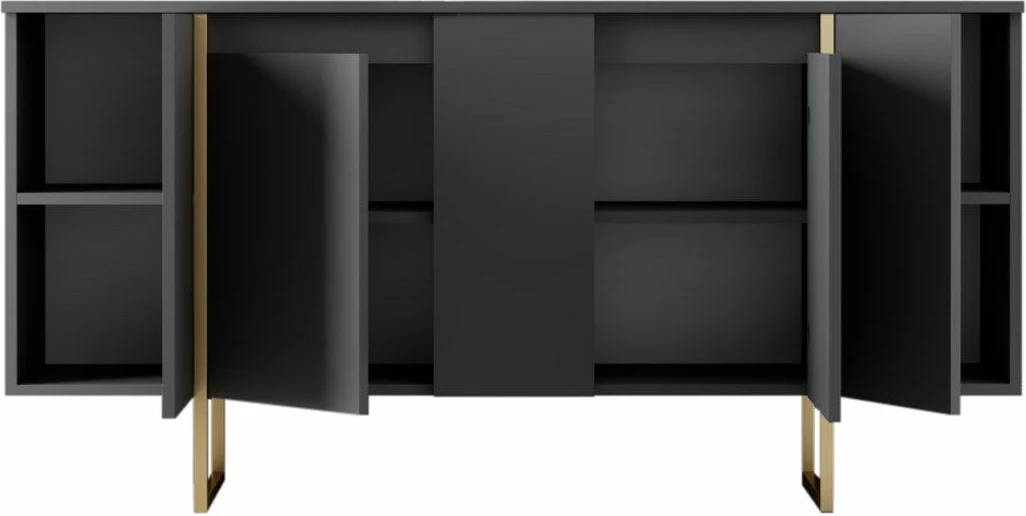 Konsolë, ngjyrë antracit, detaje ari, Skye Decor, Luxe
