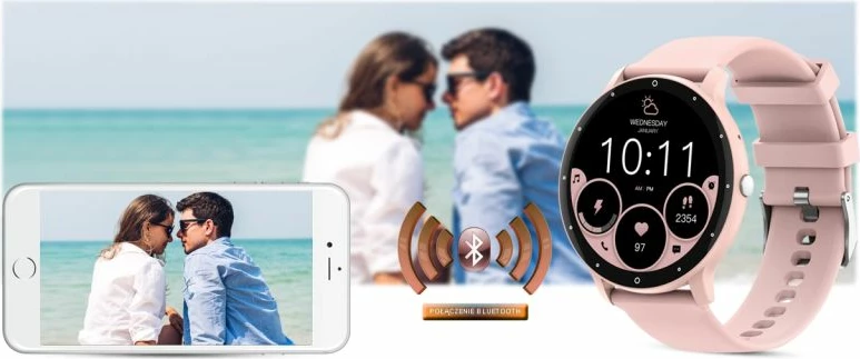 Smartwatch Gravity për femra, rozë
