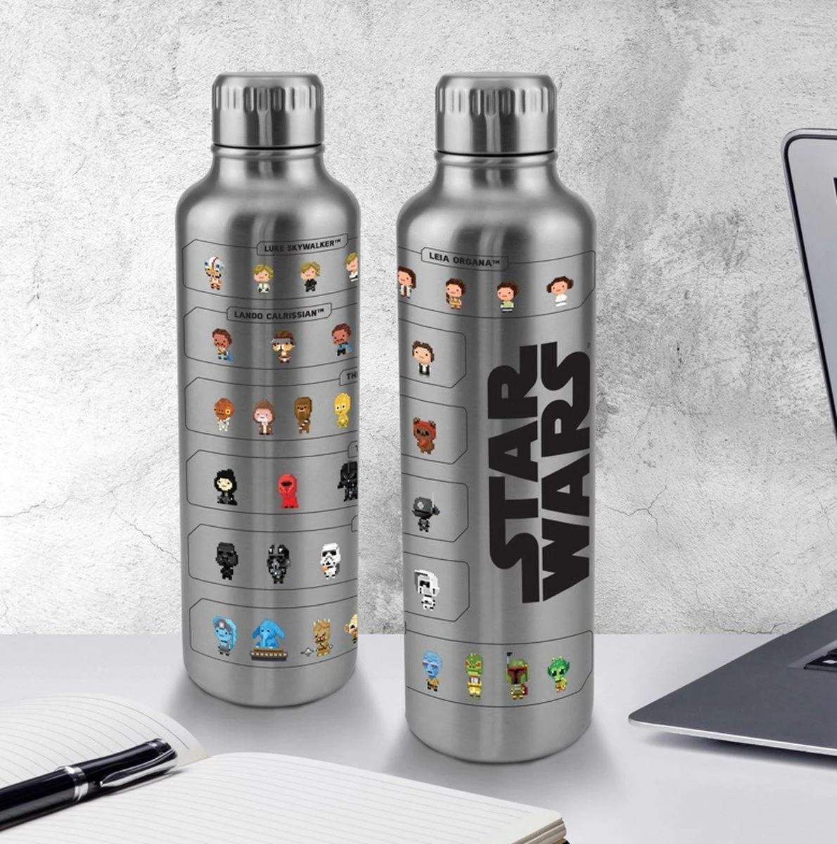 Bidon metalik Paladone Star Wars 500 ml, inox, argjendtë