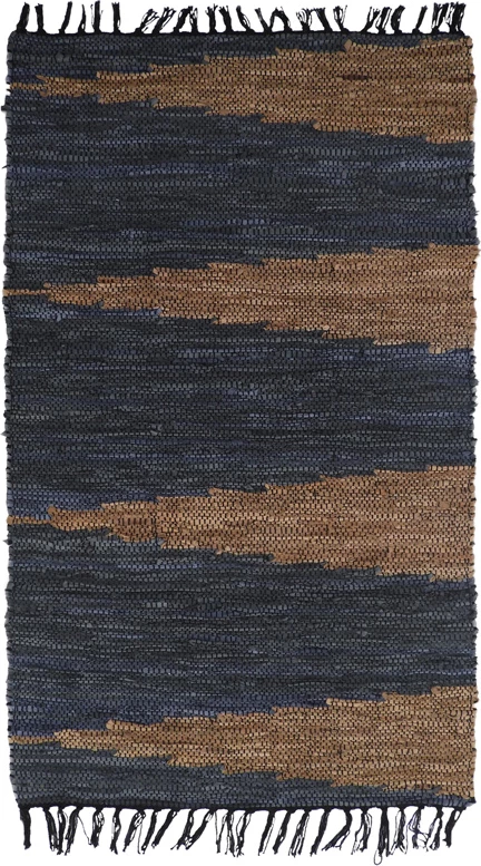 Qilim Fume, lëkurë, ngjyrë gri-bezhë, 60x90cm