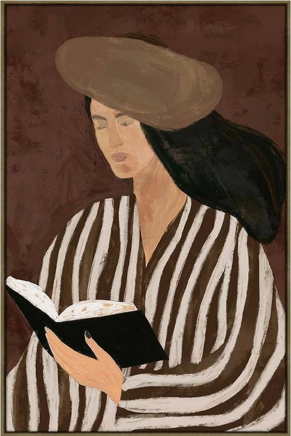 Pikturë dekorative LITERARY CALM me kornizë, kanavacë, ngjyrë kafe, 80x120x4cm