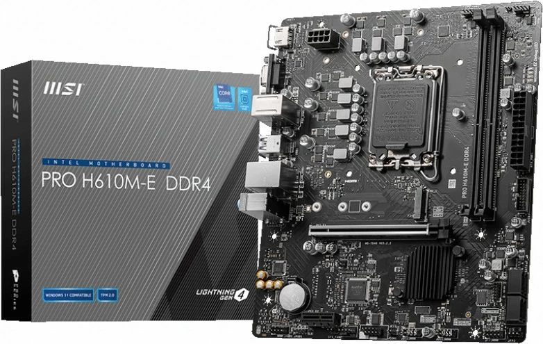 Pllakë amë MSI PRO H610M-E DDR4, Intel, LGA 1700, 64 GB