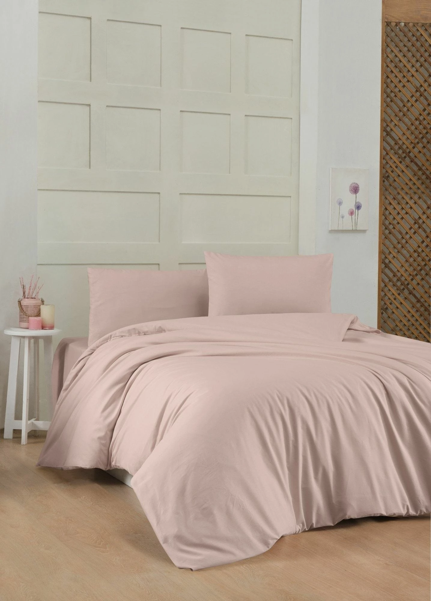 Set mbulesë për jorgan dopio, ngjyrë dusty rose, L'essentiel