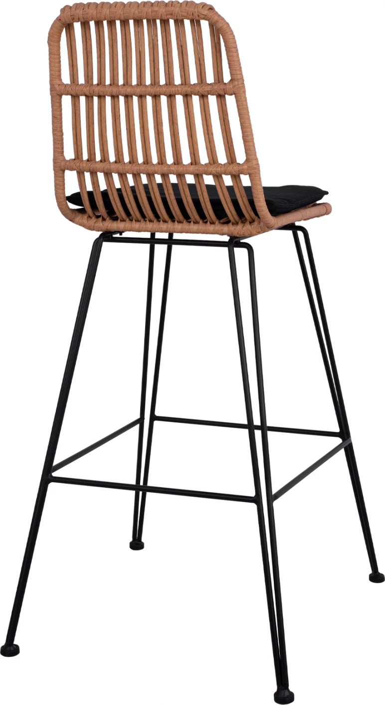 Karrige për bar metalike me jastëk Allegra FH5452 me thurje ngjyrë bezhë 56x60x109cm