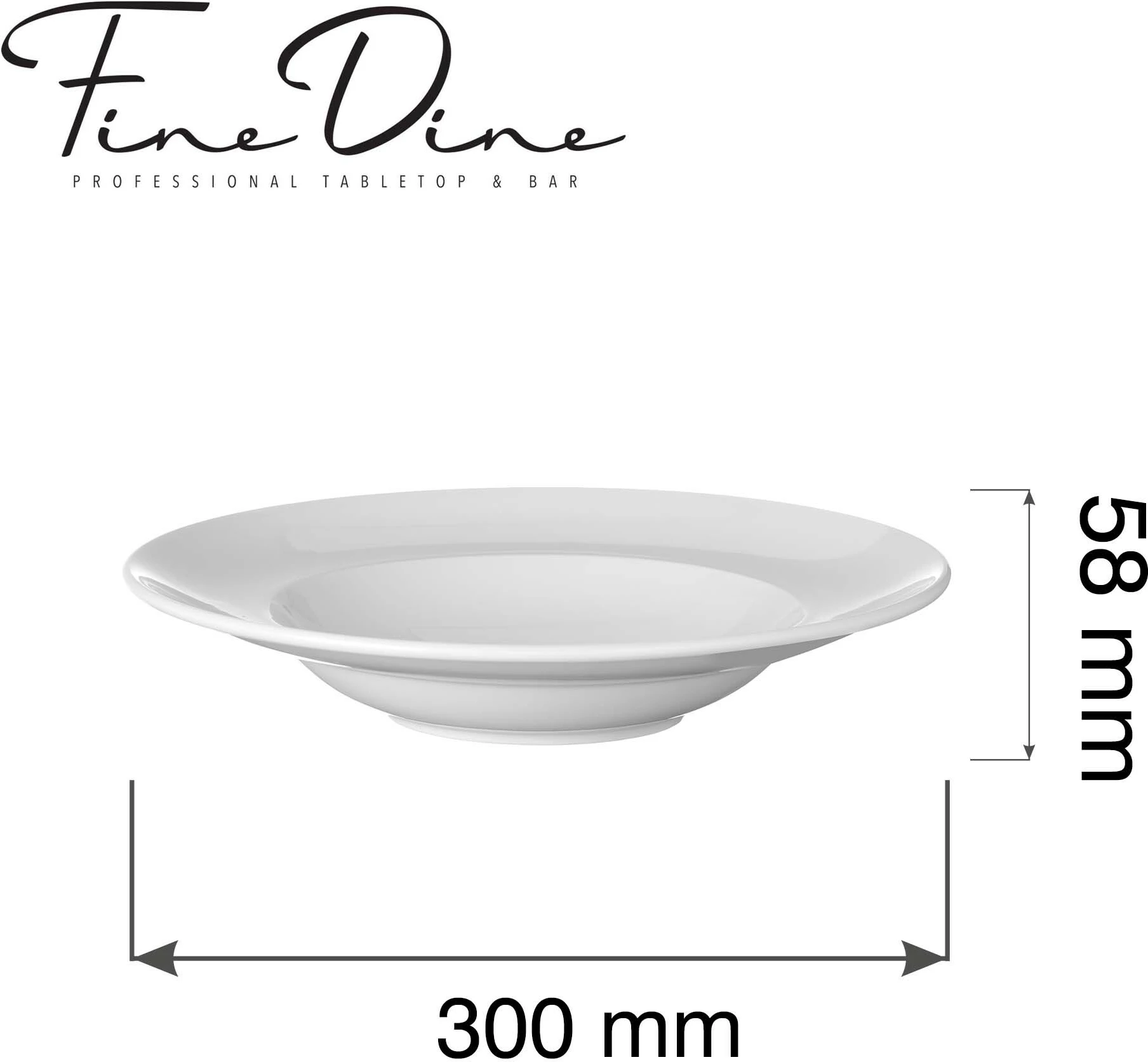 Pjatë për pasta Fine Dine Pure Bianco 300 mm, e bardhë, set 2 copë