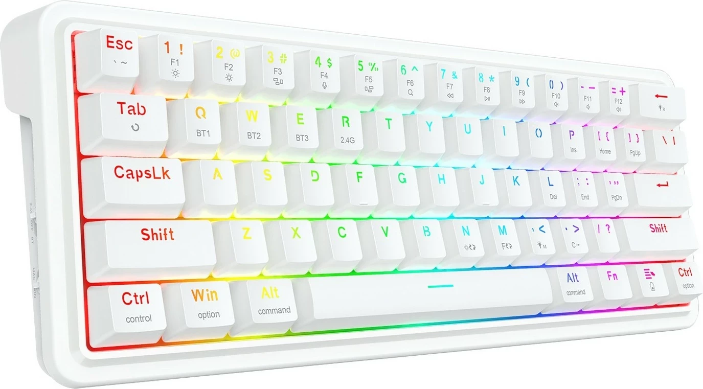 Tastierë mekanike Redragon Draconic V2 K730W-RGB-PRO, 60%, RGB, wireless/wired, e bardhë