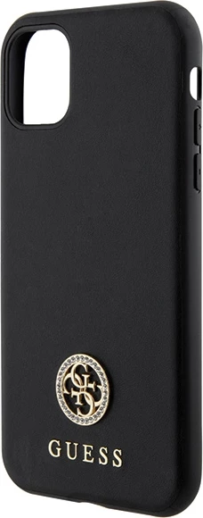Mbështjellës Guess 4G Strass Metal Logo për iPhone 11 / XR 6.1", i zi