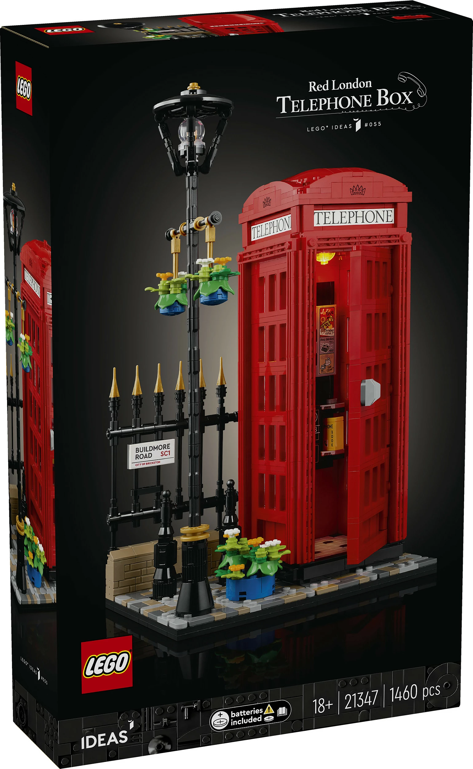 Set ndërtimi LEGO Ideas 21347, Kuti telefonike e kuqe londineze, 1460 pjesë, Multikolor