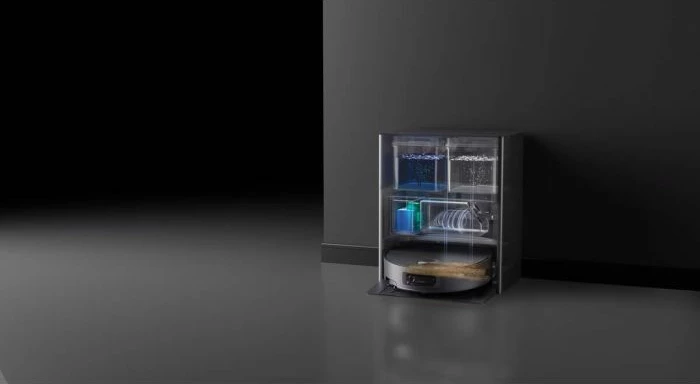 robot fshesë me korrent me larje Dyshemeje Dreame Aqua10 Ultra Track 25000Pa 6400mAh me stacion vetë-zbrazës, e zezë