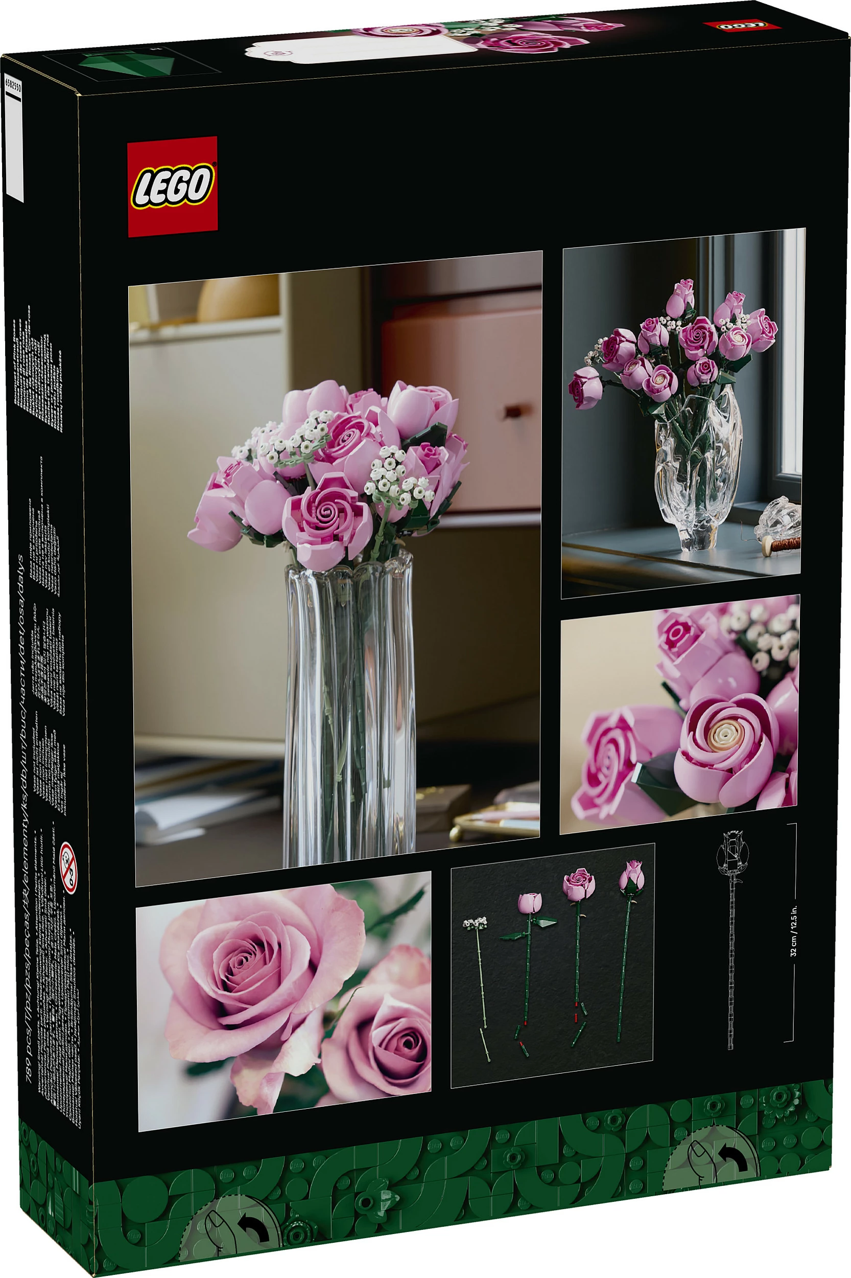 Set ndërtimi LEGO Botanicals 10374 Buqetë Trëndafilash Roze, 789 copë, 18+, multikolor