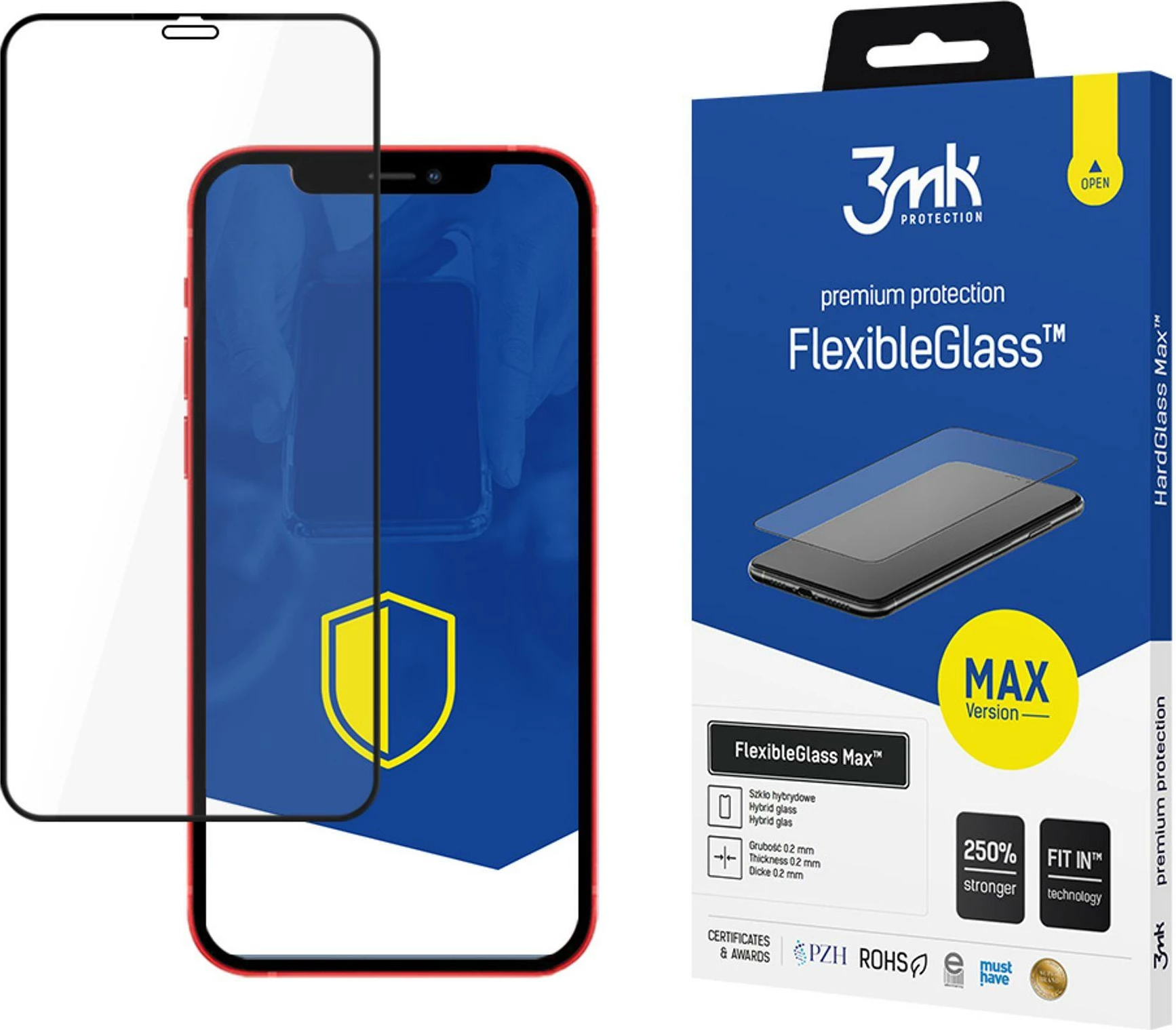 Mbrojtës ekrani hibrid 3mk FlexibleGlass Max për iPhone 12 / 12 Pro, Transparent