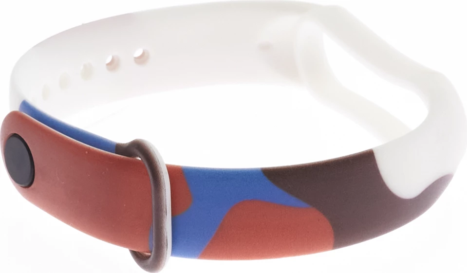Rrip silikoni Hurtel Strap Moro për Xiaomi Mi Band 3/4, kamuflazh, Bardhë/Kuq/Kaltër