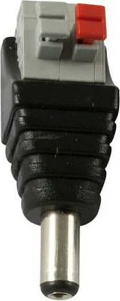 Konektor DC 2-pin Synergy21 S21-LED-000964, adaptor prizë DC mashkull, 20x40x15 mm, i zi