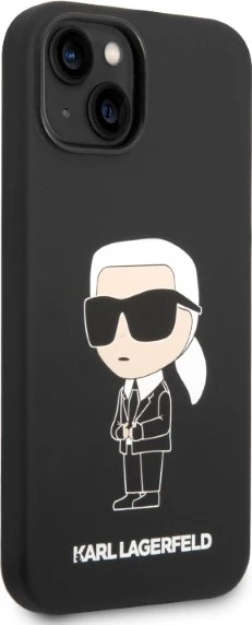Mbështjellës Karl Lagerfeld Silicone Ikonik për iPhone 14 Plus, i zi