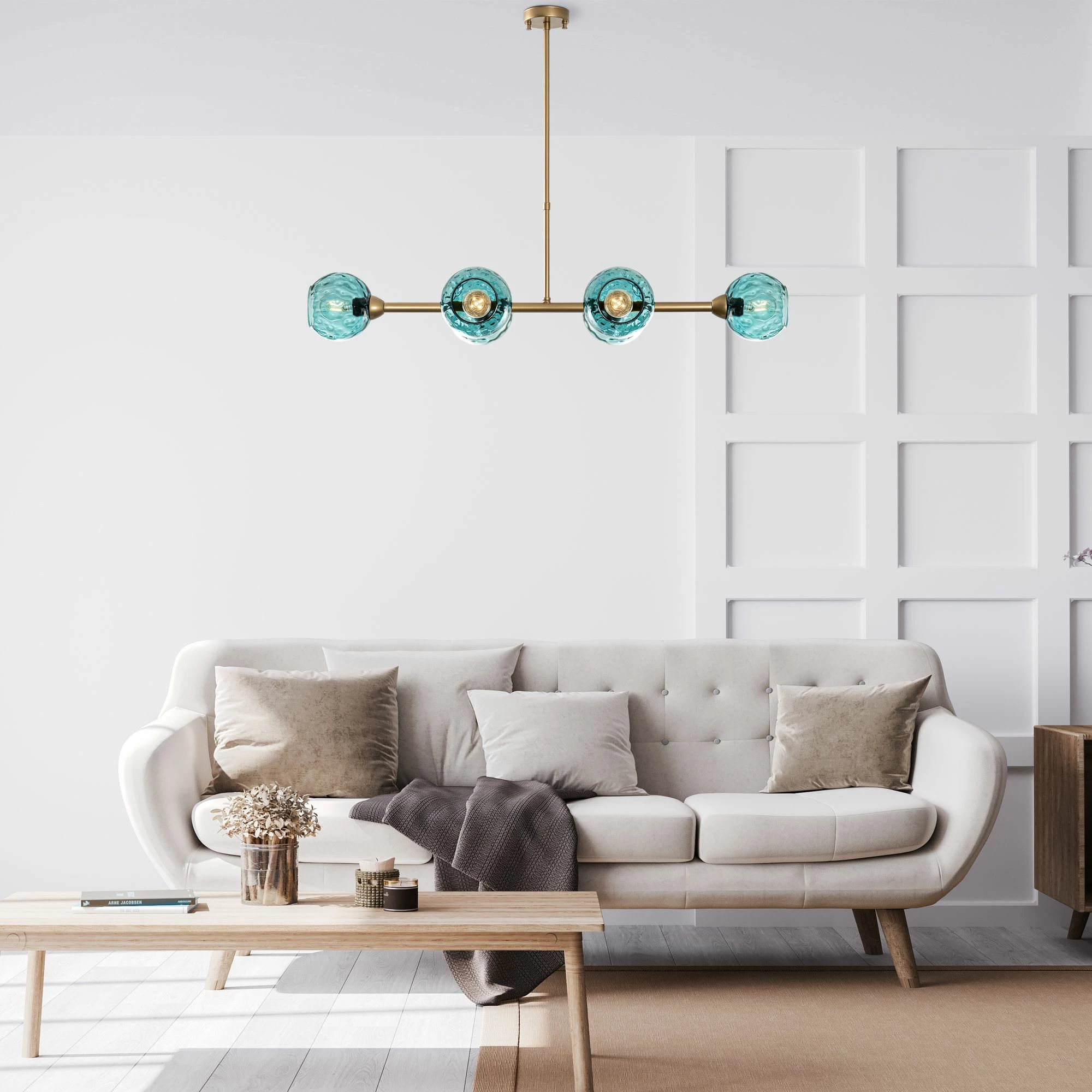 Llambë tavani Opviq Benek, blu dhe ari, 103x40x74cm