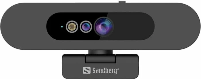 Webcam Sandberg Face-ID Webcam 2 Full HD 1080p, USB-C, me mikrofon stereo, me switch privatësie, set me kabllo 1.5 m, e zezë