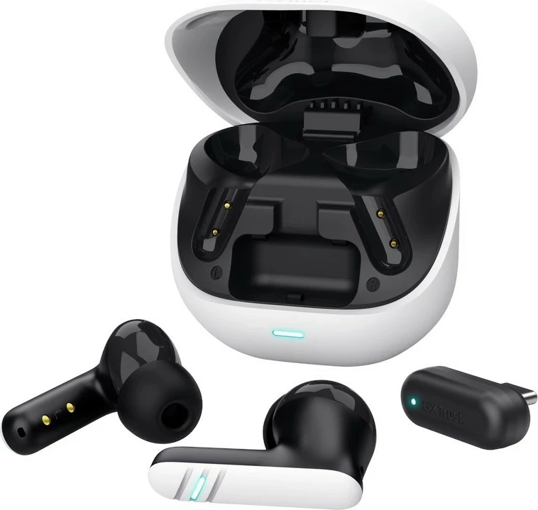Kufje Trust GXT 409 Oxxie, true wireless, mikrofon, të bardha