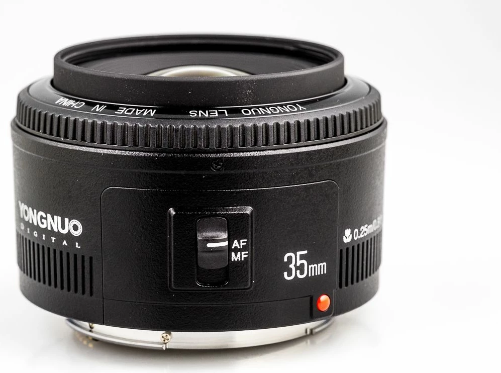 Objektiv Yongnuo 35mm f/2–f/22 për Canon EF, autofocus, filter 58mm, i zi