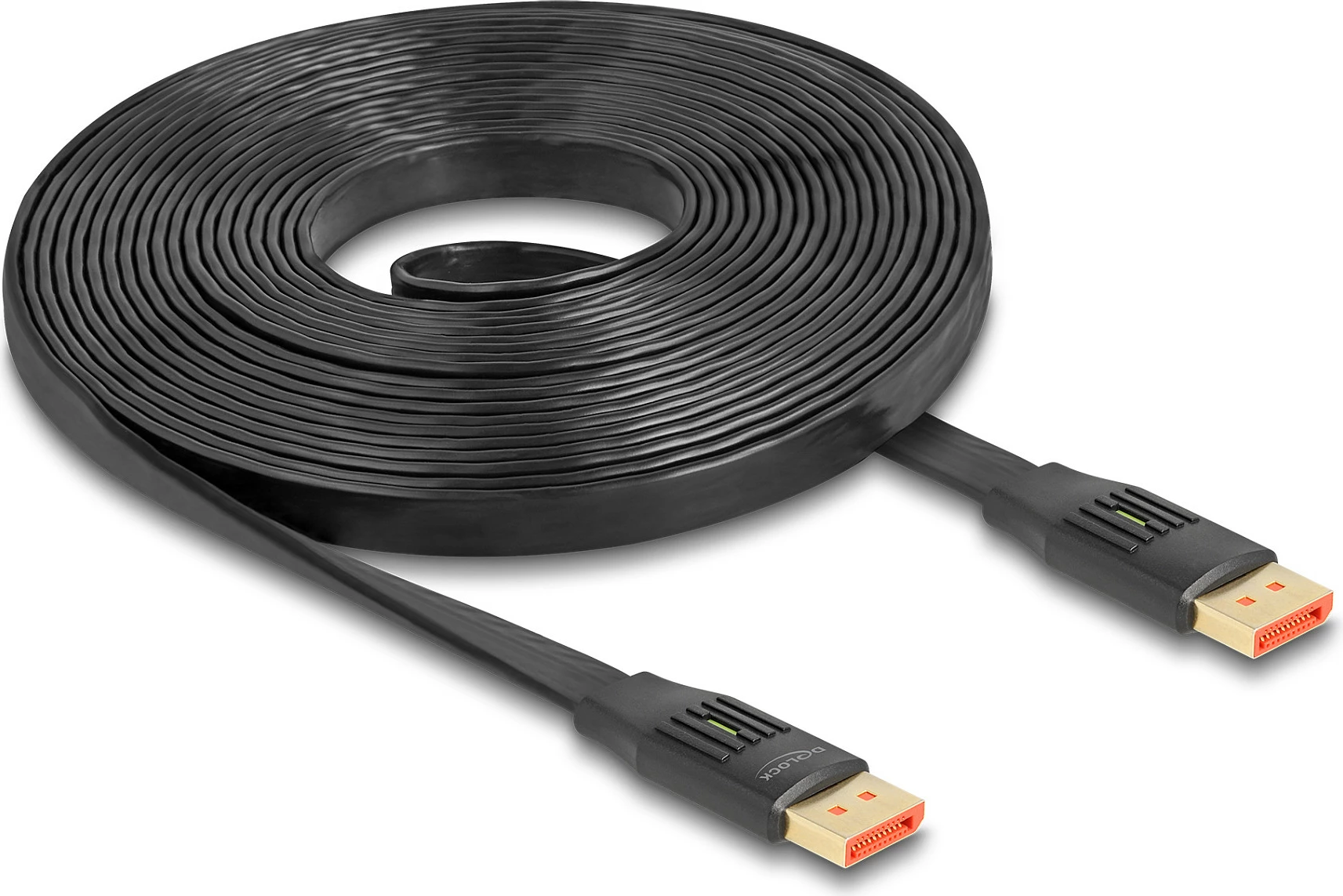 Kabllo DisplayPort DeLOCK 1.4, 5 m, 8K 60Hz, e sheshtë, e zezë