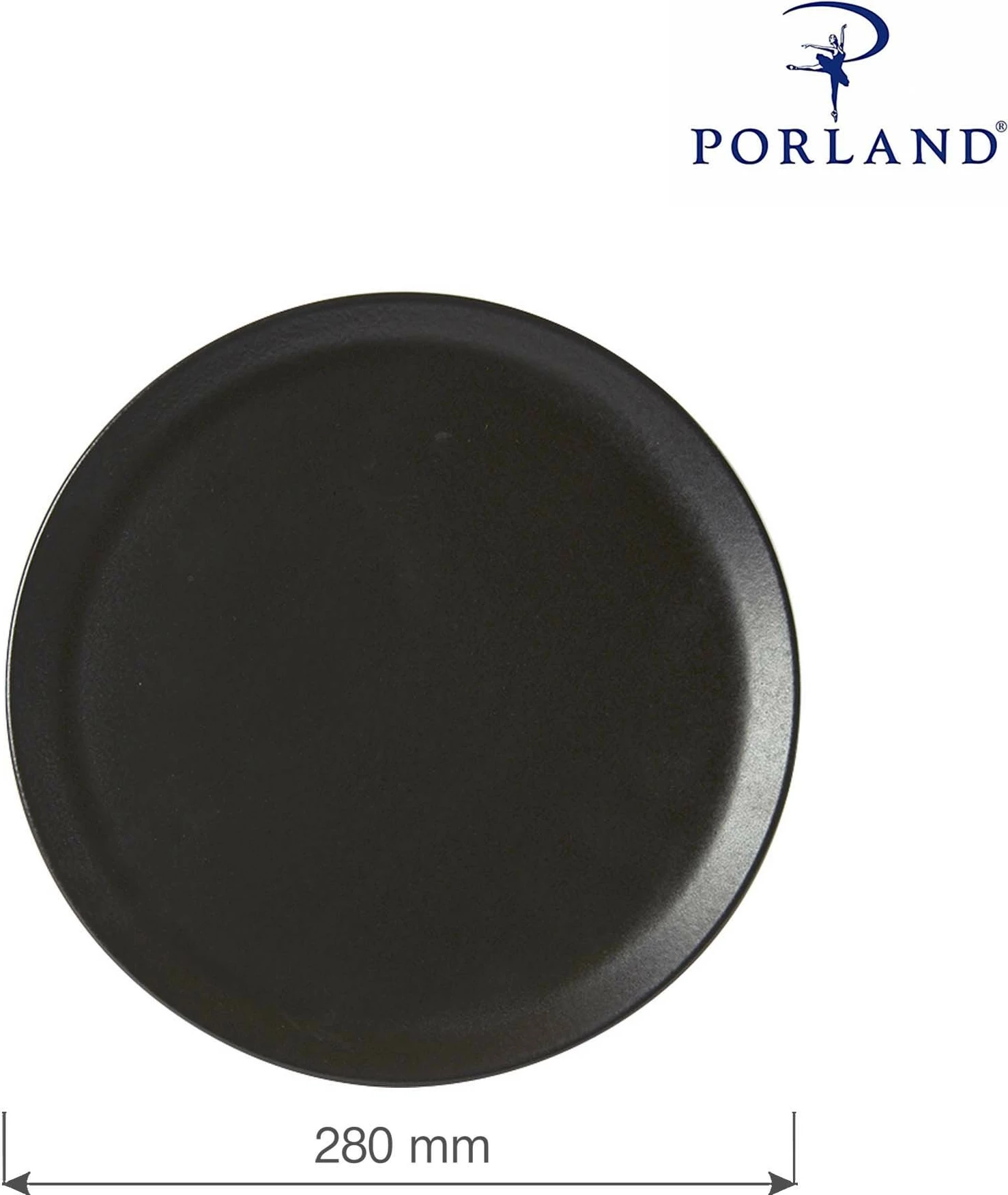 Pjatë pice Porland Seasons Coal Ø280 mm porcelan, e zezë, set 6 copë