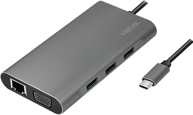 Docking station LogiLink USB-C USB 3.2 Gen1, 10-port, PD, argjendtë
